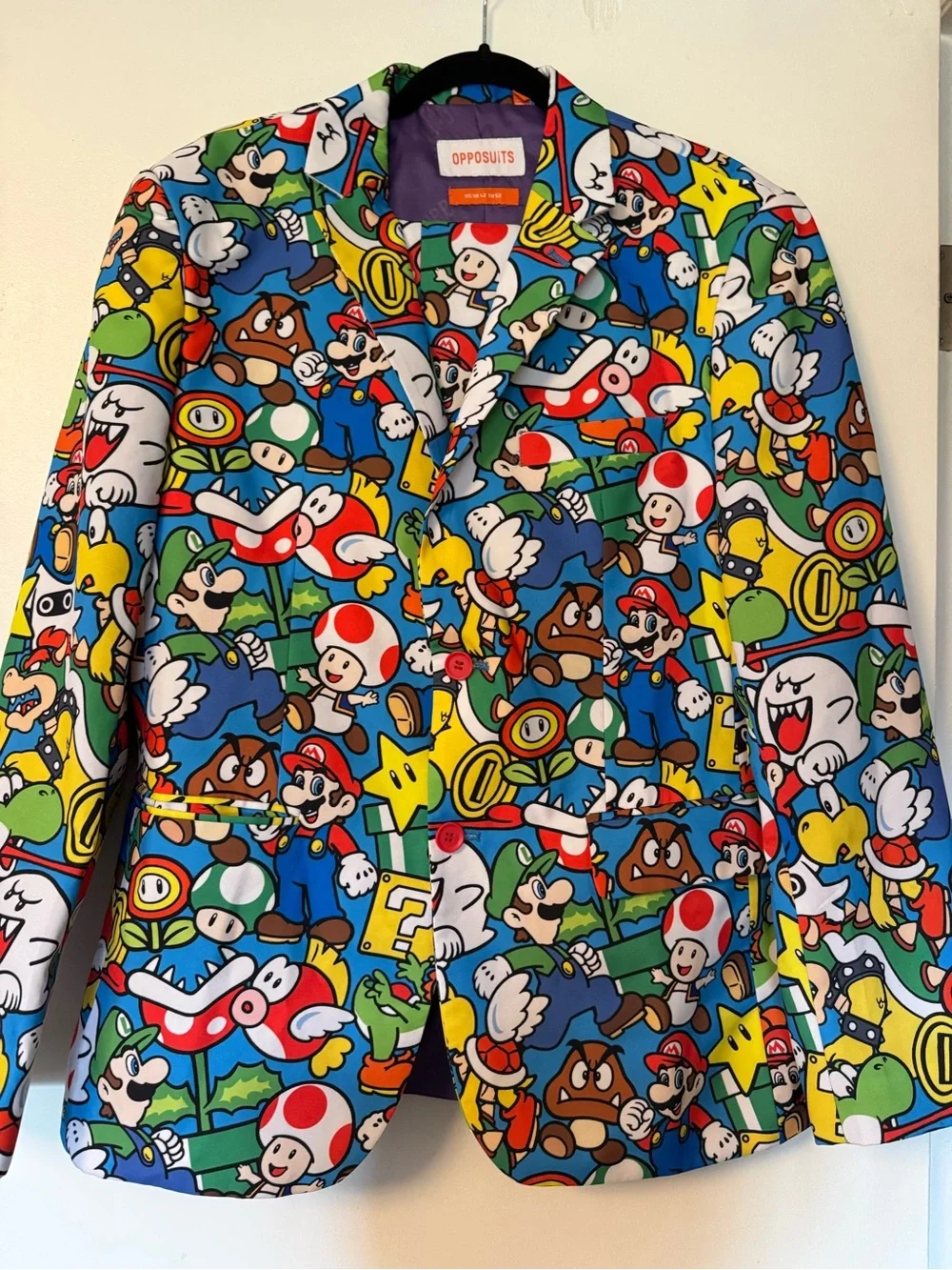OppoSuits Super Mario Print Blazer - Multicolor - Picture 1 of 5